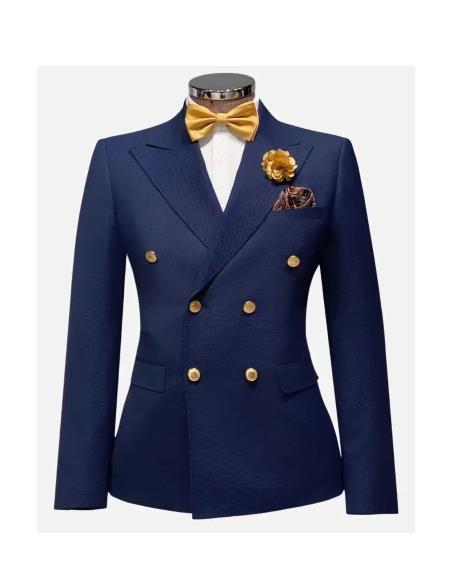 Rossi Man Blue Slim-fit Double Breast Suit Vest