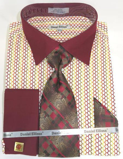 Mens Burgundy Shirt With Tie