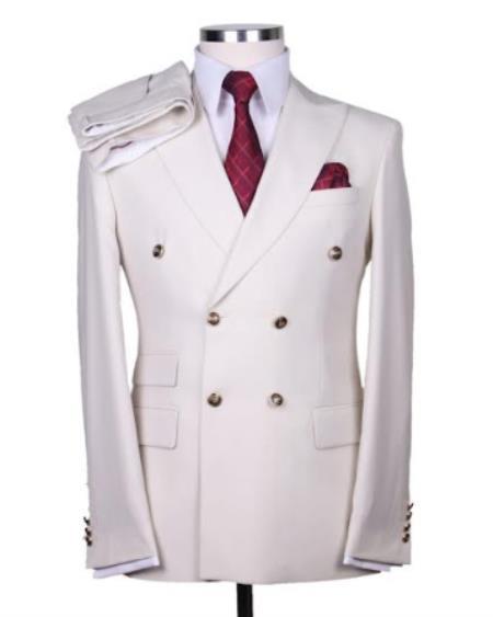 White Mens Suit with Gold Buttons