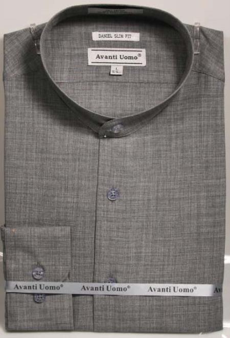 Mens Tapered Dress Shirts- Gray Shirt