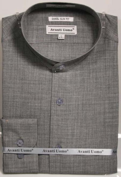 Mens Tapered Dress Shirts- Gray Shirt