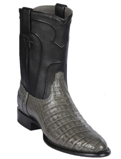 Mens Los Altos Original Caiman Belly Roper Toe Boots Gray