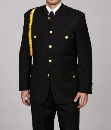 Mandarin Collar Tuxedo - Mandarin Tuxedo - No Collar Suit - Black Suit