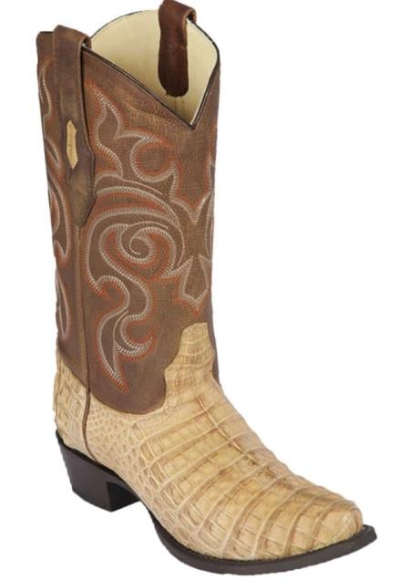 Mens Los Altos Caiman Belly Snip Toe Boot Honey