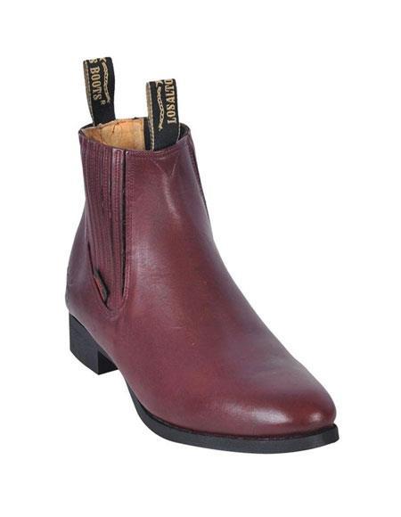 Deerskin Cowboy Boots - Burgundy Deerskin Boots - Deer Boots - Deer Skin Boots