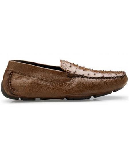 Belvedere Ostrich Quill Belt- Tabac Brown