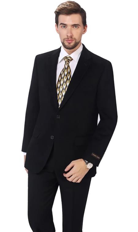 Mens Casual 2 Buttons Classic Fit Jacket Black
