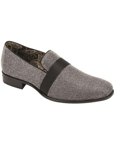 Velvet Shoe - Slip on Shoe - Gum Metal Prom Shoe