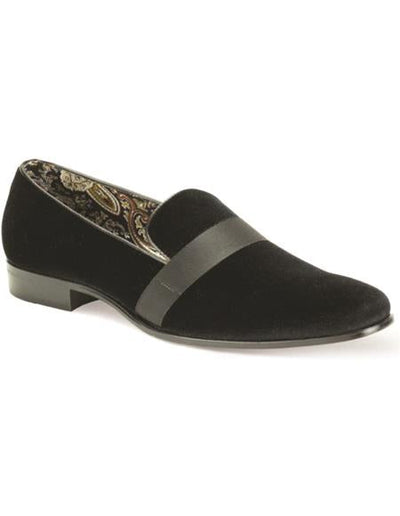 Velvet Shoe - Slip on Shoe - Black Prom Shoe