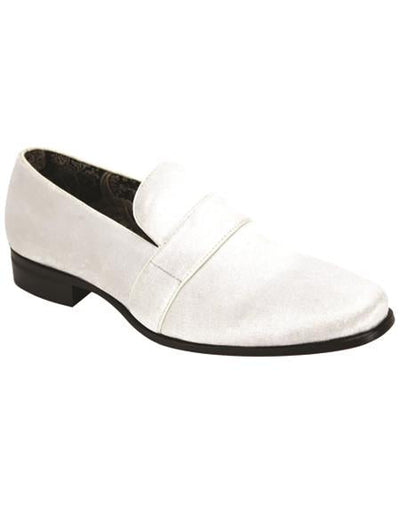 Velvet Shoe - Slip on Shoe - White Prom Shoe
