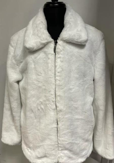 Mens Blast Blue Martini Fur Jacket White