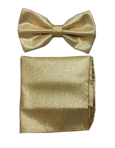 Mens Formal - Wedding Bowtie - Prom Shiny Gold Bowtie
