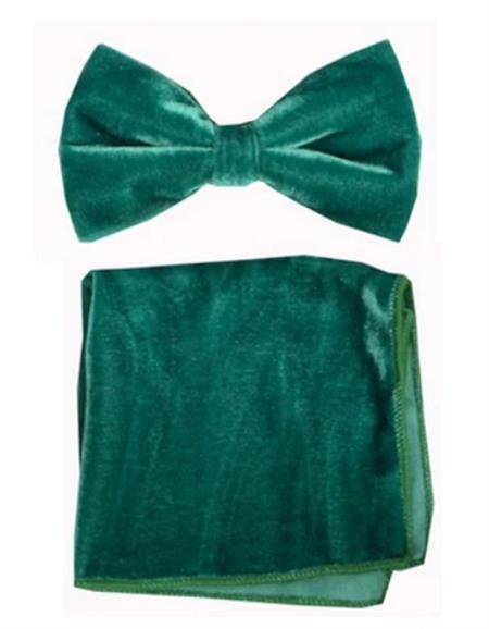 Mens Formal - Wedding Bowtie - Prom Green Velvet Bowtie