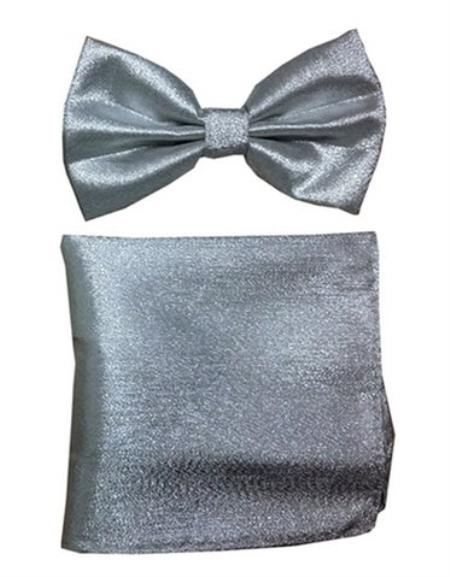 Mens Formal - Wedding Bowtie - Prom Silver Bowtie