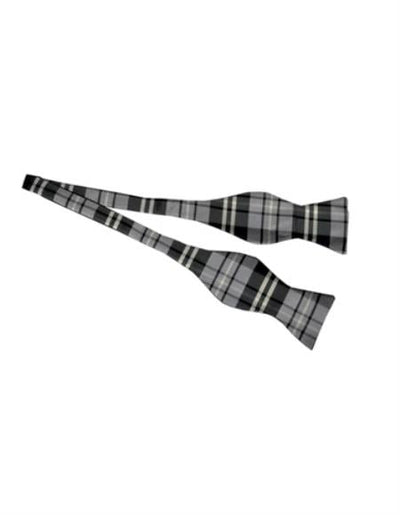 Mens Formal - Wedding Bowtie - Prom Grey Plaid Bowtie