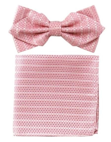 Mens Formal - Wedding Bowtie - Prom Pink Woven Bowtie