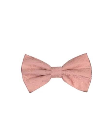 Mens Formal - Wedding Bowtie - Prom Pink Paisley Bowtie