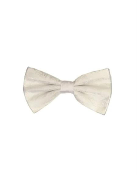 Mens Formal - Wedding Bowtie - Prom Ivory Paisley Bowtie