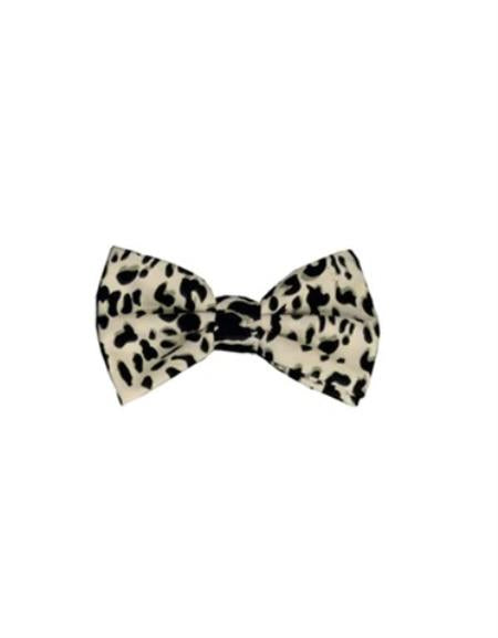 Mens Formal - Wedding Bowtie - Prom White and Black Cheetah Bowtie
