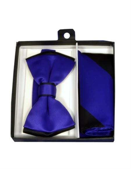 Mens Formal - Wedding Bowtie - Prom Indigo and Black Bowtie