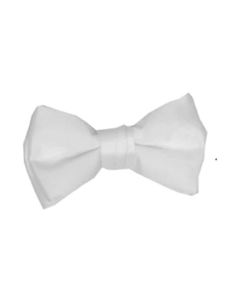 Mens Formal - Wedding Bowtie - Prom White Pre-Tied Bowtie