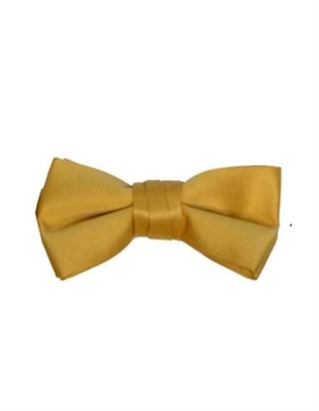 Mens Formal - Wedding Bowtie - Prom Gold Pre-Tied Bowtie