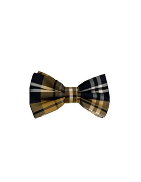 Mens Formal - Wedding Bowtie - Prom Yellow Plaid Bowtie