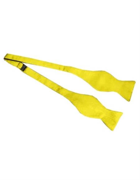 Mens Formal - Wedding Bowtie - Prom Yellow Self-Tie Bowtie