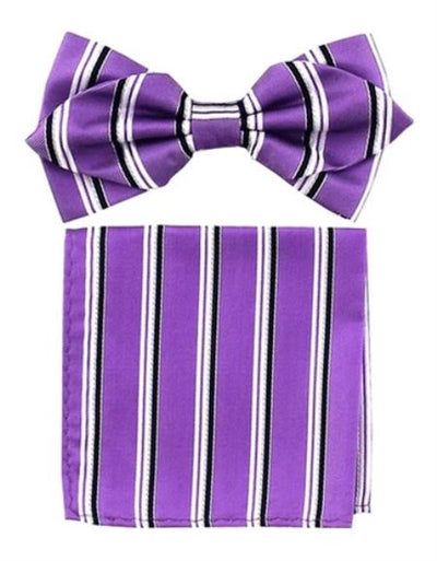 Mens Formal - Wedding Bowtie - Prom Lilac Stripe Bowtie