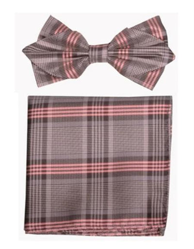 Mens Formal - Wedding Bowtie - Prom Mocha Plaid Bowtie