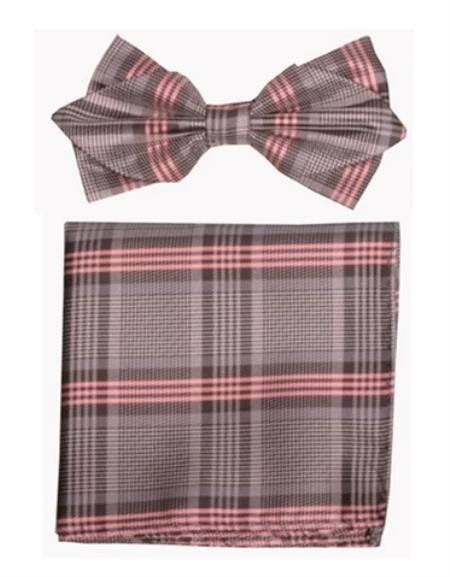 Mens Formal - Wedding Bowtie - Prom Mocha Plaid Bowtie