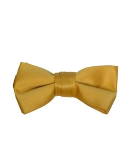Mens Formal - Wedding Bowtie - Prom Solid Gold Bowtie