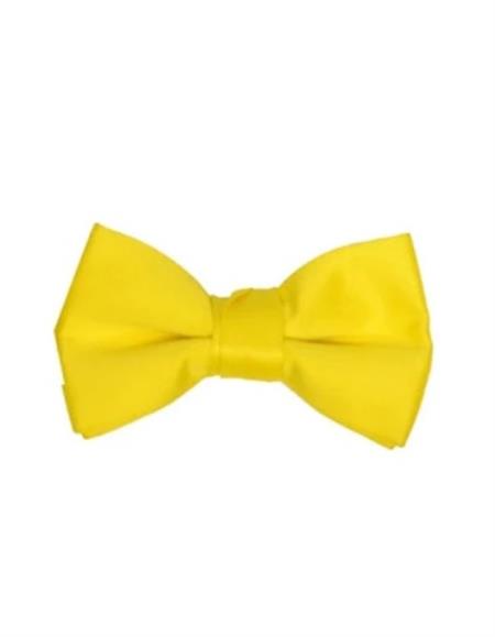 Mens Formal - Wedding Bowtie - Prom Yellow Pre-Tied Bowtie