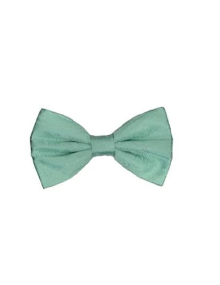 Mens Formal - Wedding Bowtie - Prom Mint Green Paisley Bowtie
