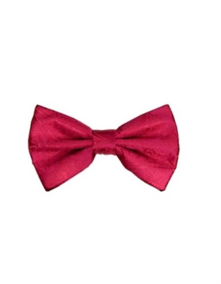 Mens Formal - Wedding Bowtie - Prom Magenta Paisley Bowtie