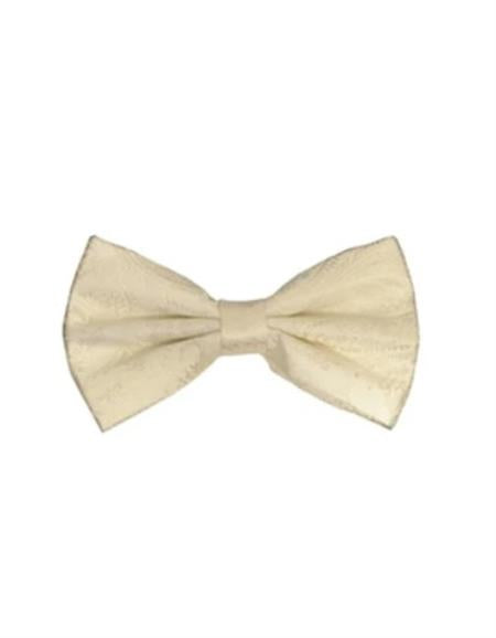 Mens Formal - Wedding Bowtie - Prom Cream Paisley Bowtie