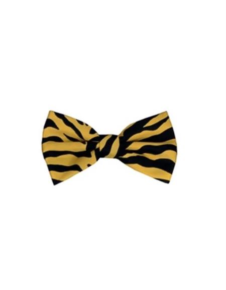 Mens Formal - Wedding Bowtie - Prom Yellow Animal Print Bowtie