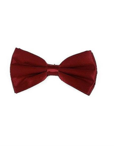 Mens Formal - Wedding Bowtie - Prom Burgundy Self-Tie Bowtie