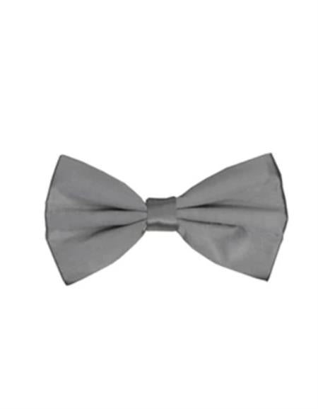 Mens Formal - Wedding Bowtie - Prom Grey Pre-Tied Bowtie