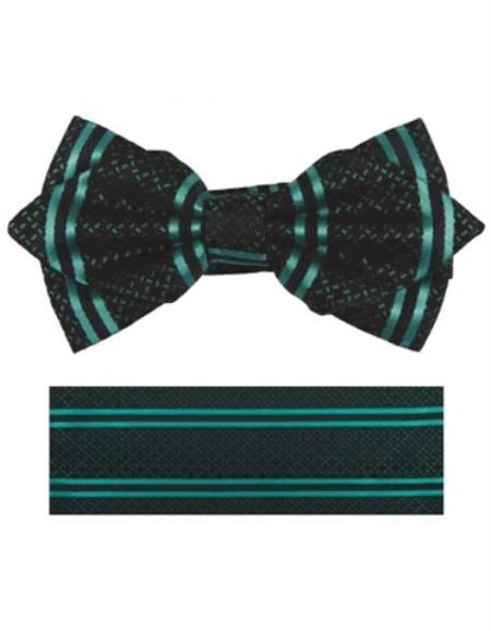 Mens Formal - Wedding Bowtie - Prom Green Woven Bow Bowtie