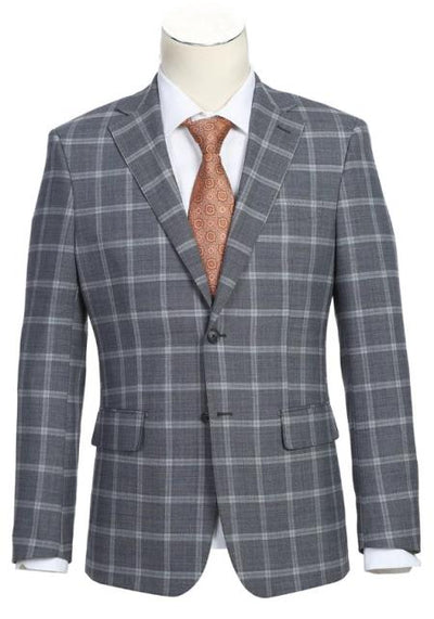 Real Suits - Business Suit By English Laundry Designer Brand - Gray Plaid