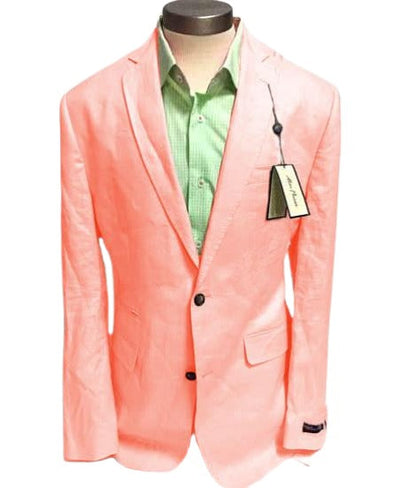 Mens Linen Blazer - Salmon Linen Sport Coat - Summer Blazer