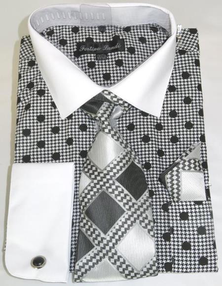 Polka Dot Dress Shirt - Black
