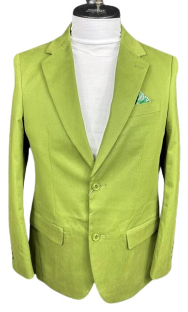 Cotton Blazer - Mens Summer Sport Coat - Light Green Lime Color
