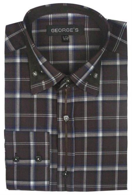 Mens Brown Dress Shirt