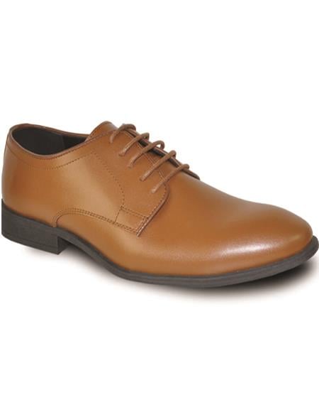 Men Dress Shoe TAB-1 Oxford Formal Tuxedo for Prom and Wedding Light Brown