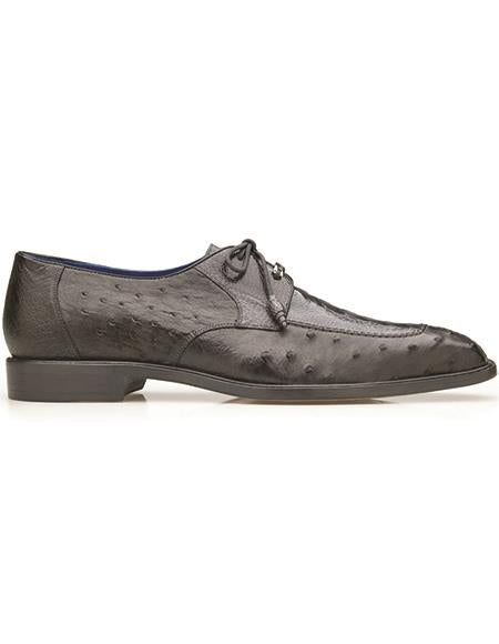 Belvedere Bolero Genuine Ostrich Shoes Gray