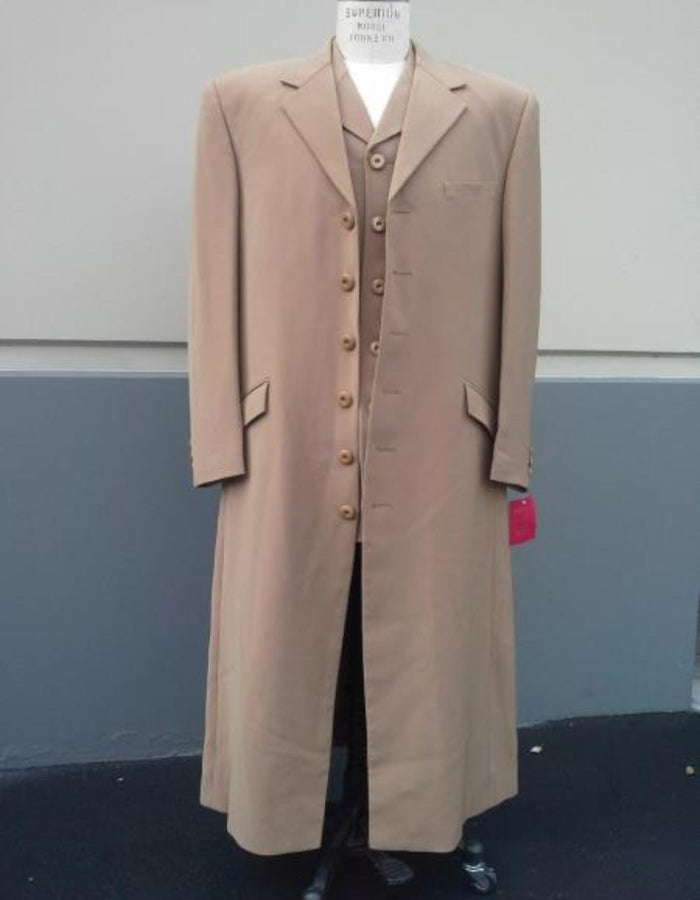 Khaki Maxi Suit with Notch Lapel by menstuxedousa