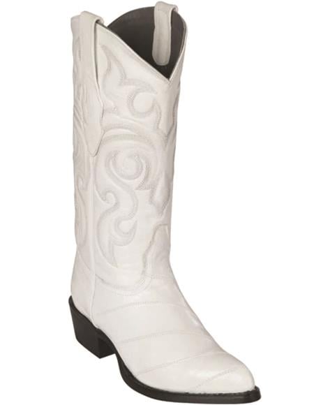 White Eel J-Toe Boots