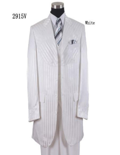 Tone On Tone Shiny White Suit - MensItaly